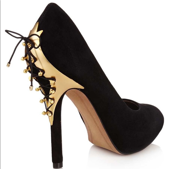 Sam Edelman | Black Heels with Gold Detail - Picture 3 of 3